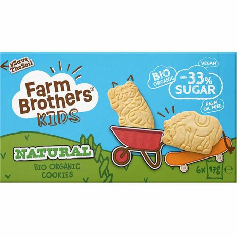 Koekjes, kids naturel, 102gr, Farm Brothers