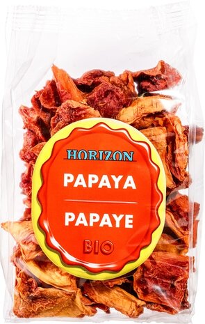Papaya gedroogd, 200gr, Horizon