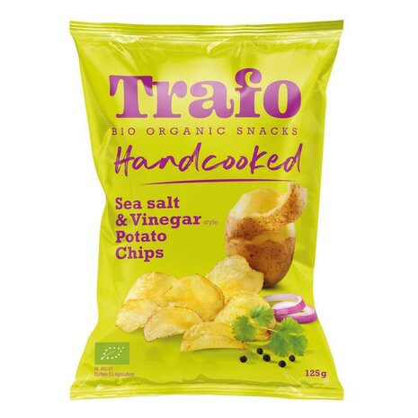 Handcooked chips, salt &amp; vinigar, 125gr, Trafo