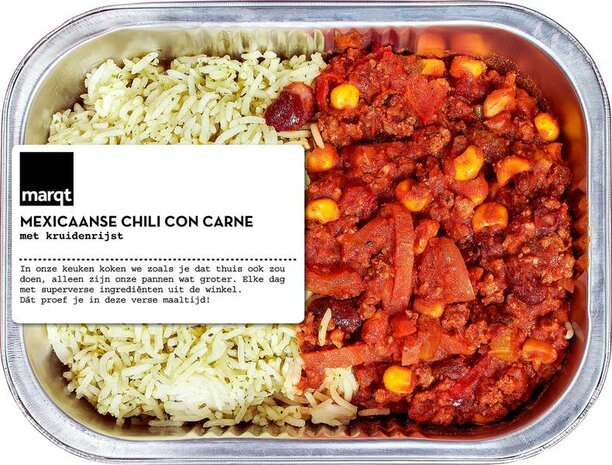 Verse maaltijd, chili con carne , 450gr, Marqt