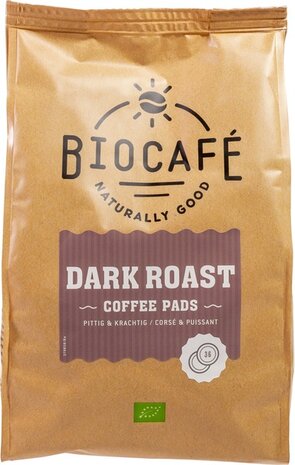Koffiepads dark roast, 36stuks, Biocafe