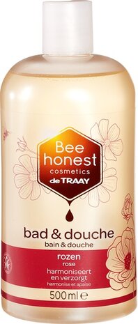 Bad en douche, rozen, 500ml, Bee honest cosmetics