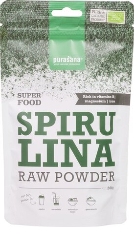 RAW Spirulina poeder, 200gr, Purasana
