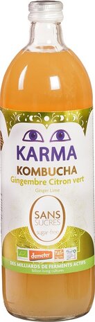 Kombucha, gember, suikervrij, 750ml, Karma