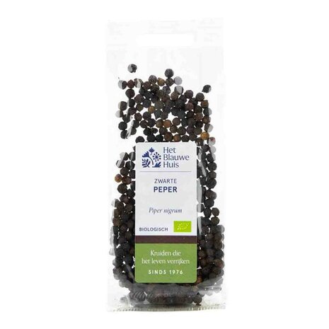 Zwarte peperkorrels, 30gr, Het Blauwe Huis