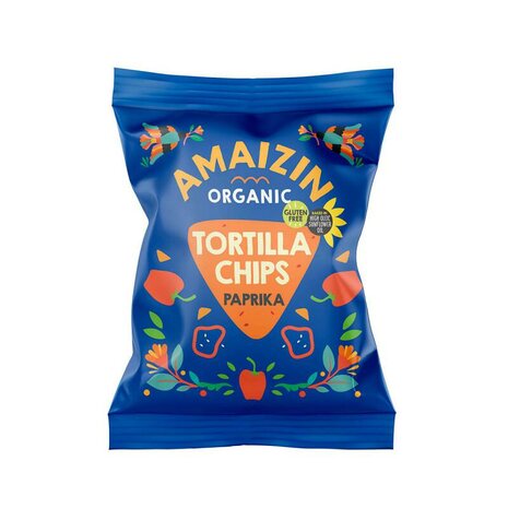 Tortilla chips, paprika-, 75gr, Amaizin