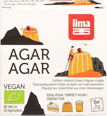 Agar agar, geleermiddel, 12x12gr, Lima