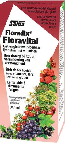 Floradix, Floravital, niet bio, 250ml, Salus