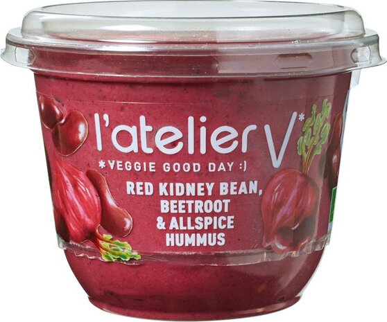 L&#039;atelier V, hummus, kidney boon-rode biet, 150gr