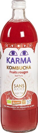 Kombucha, rood fruit, suikervrij, 750ml, Karma