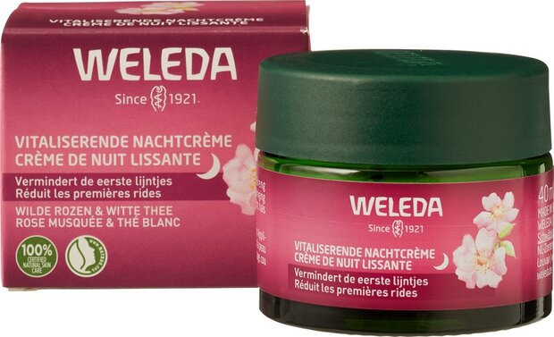 Weleda, vitaliserende nachtcr&egrave;me rozen &amp; witte thee 30+, 40ml