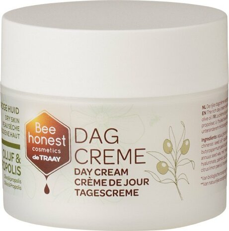 Bee Honest Cosmetics, dagcreme olijf &amp; propolis - droge huid, 50ml