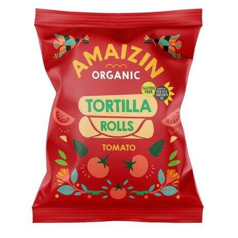 Amaizin, tortilla rolls, tomaat, 100gr