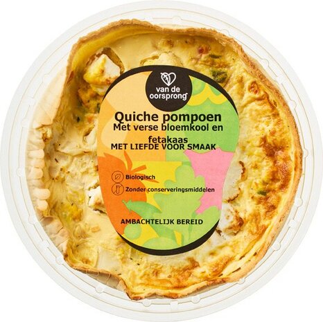 Traitteur De Oorsprong, verse quiche, pompoen-feta-bloemkool, 350gr