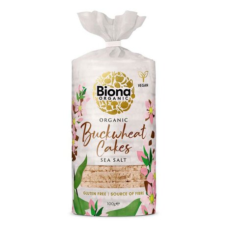 Rijstwafels, boekweit, met zout, 100gr, Biona