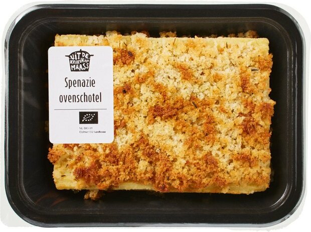 Maass Keuken, verse maaltijd, spinazie ovenschotel gehakt, 400gr