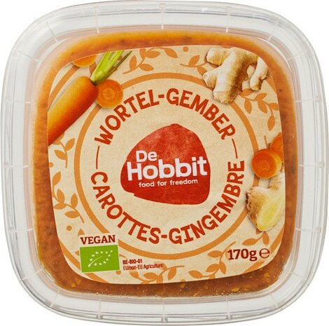 De Hobbit, wortel-gember spread, 170gr