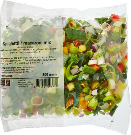 Spaghetti &amp; macaroni groentemix, 300gr, PuurNL
