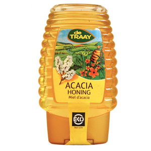 Acaciahoning knijpfles, 250gr, de Traay honing